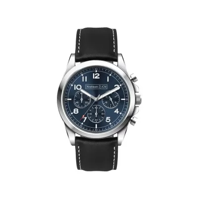Chrono Unisex Watch with Black or Blue Dial
