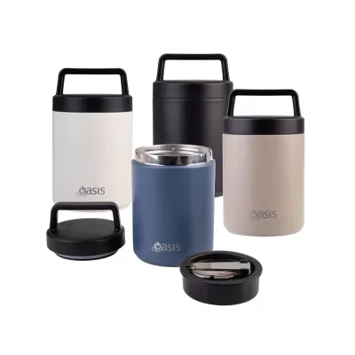 Oasis 480ml Stainless Steel Vacuum Food Flask with Spoon