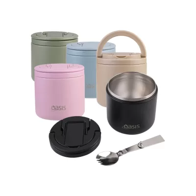 Oasis 500ml Stainless Steel Vacuum Food Flask with Spork