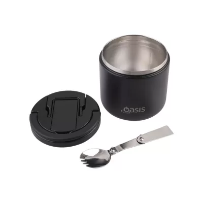 Oasis 500ml Stainless Steel Vacuum Food Flask with Spork