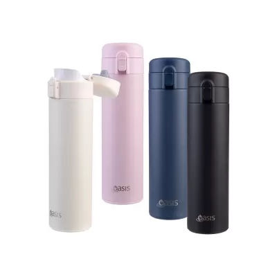 Oasis 480ml Flip-Top Stainless Steel Insulated Flask