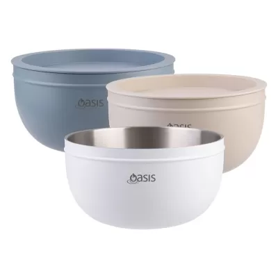 Oasis 2.8L Stainless Steel Double Wall Salad Bowl