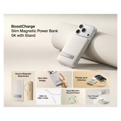 Belkin BoostCharge Qi2 Slim 5000mAh Magnetic Power Bank