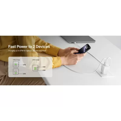 Belkin BoostCharge Pro 67W Dual USB-C GaN Wall Charger