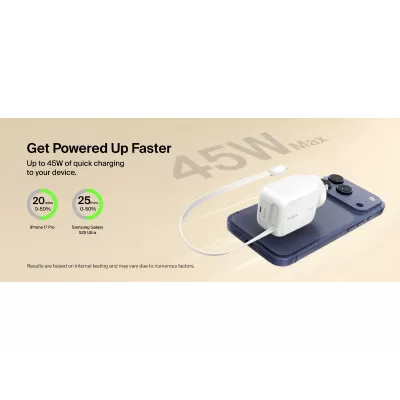 Belkin UltraCharge 45W Retractable GaN Wall Charger