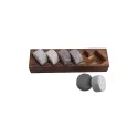 Bartender Whisky Discs 6 Piece Set with Wood Base