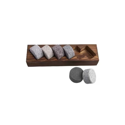 Bartender Whisky Discs 6 Piece Set with Wood Base