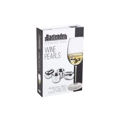 Bartender Wine Pearls 4 Piece Stainless Steel Set with Bag