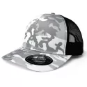 Legend Black Snow Camo 6 Panel Trucker Cap