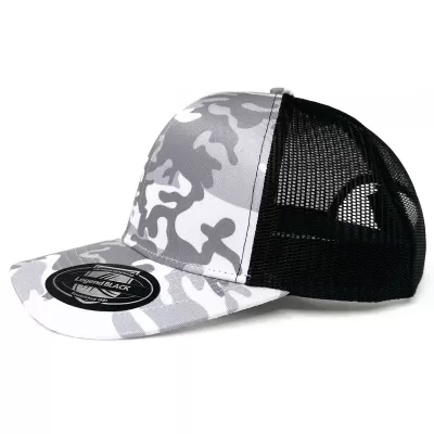 Legend Black Snow Camo 6 Panel Trucker Cap
