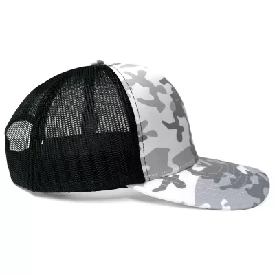 Legend Black Snow Camo 6 Panel Trucker Cap