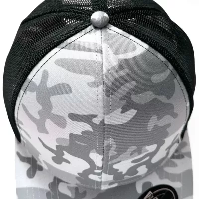 Legend Black Snow Camo 6 Panel Trucker Cap