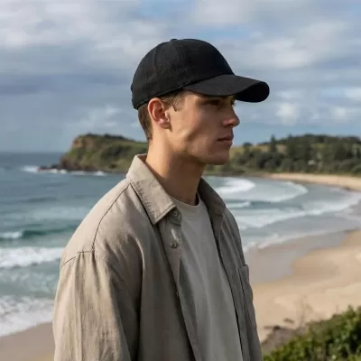 Legend Black Lennox Linen 6 Panel Cap