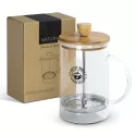 NATURA Azzurra Bamboo Lid Borosilicate Coffee Plunger