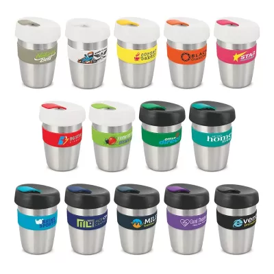 Express Elite 350ml Stainless Steel Coffee Cup with Silicone Band