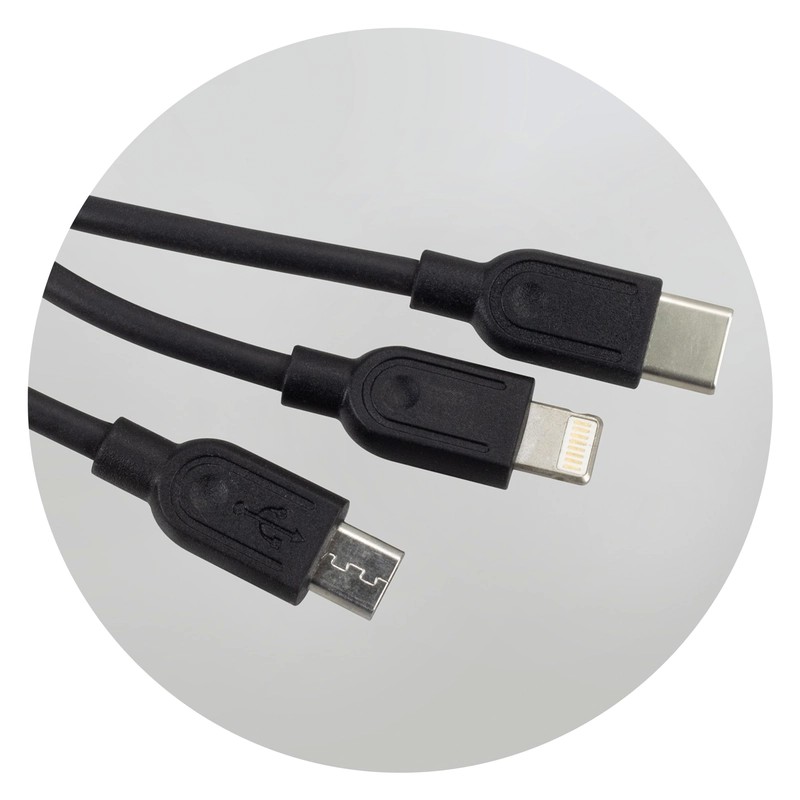 Bamboo Triple Connector Charging Cable