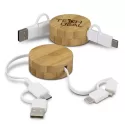 Bamboo Retractable Charging Cable