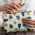 Flora Medium Leather Cosmetic Bag