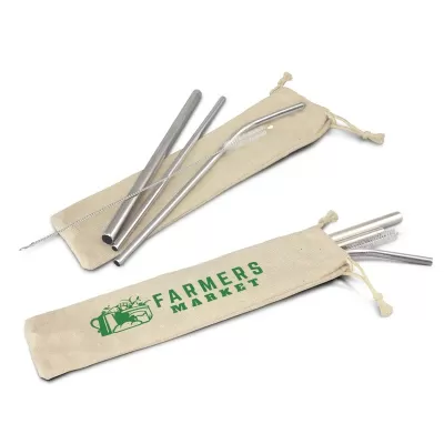 3 Piece Stainless Steel Straw Set