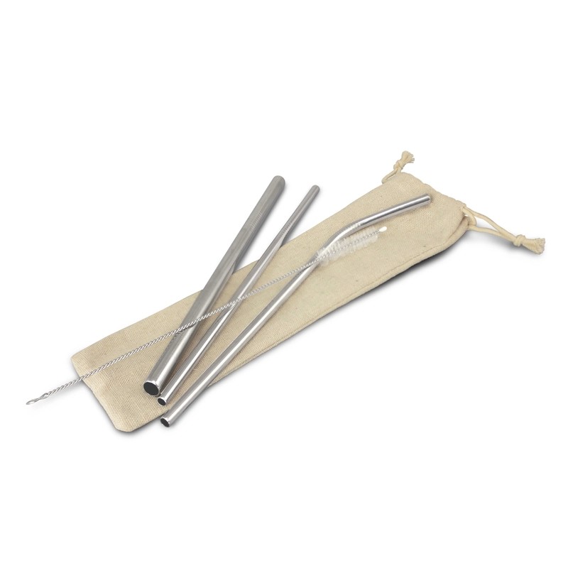 3 Piece Stainless Steel Straw Set