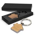 Santo House Shaped Metal Keyring