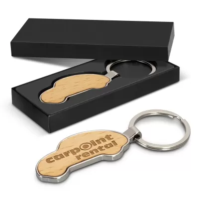 Santo Car Shaped Metal Keyring