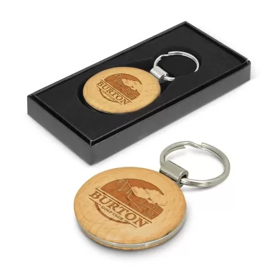 Echo Round Beech Keyring