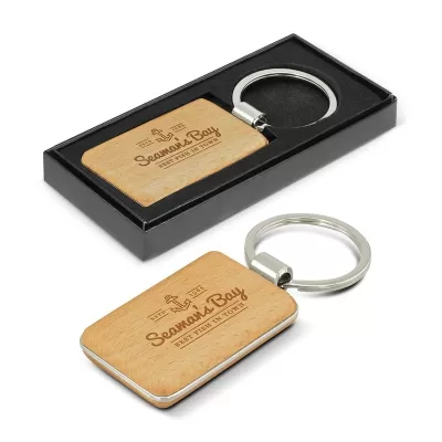 Echo Rectangle Beech Keyring