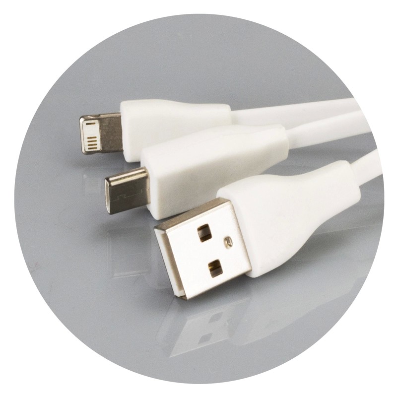 Rectangle Bamboo Charging Cable Keyring