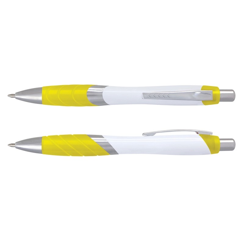Borg White Barrel Plastic Pen