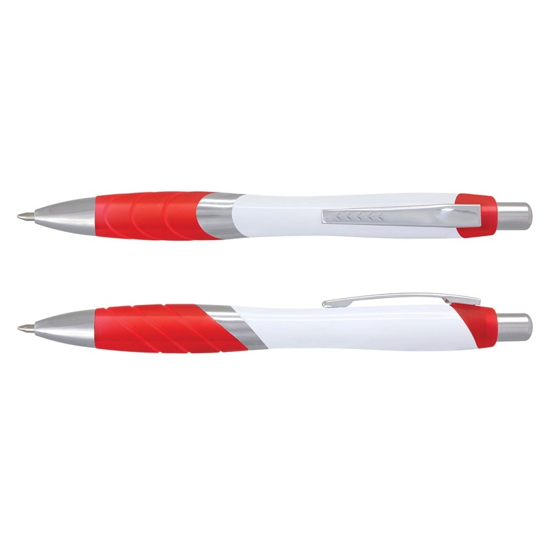Borg White Barrel Plastic Pen