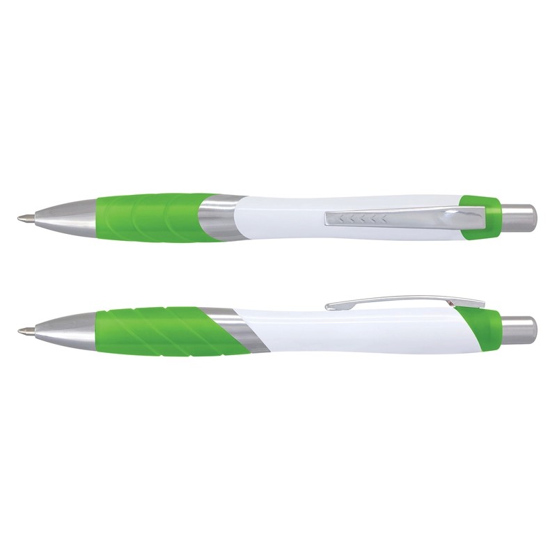 Borg White Barrel Plastic Pen