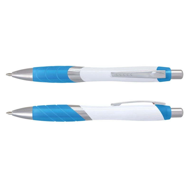 Borg White Barrel Plastic Pen