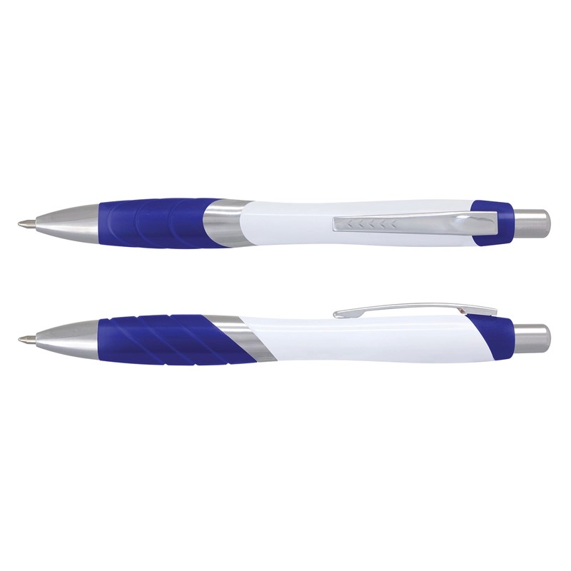 Borg White Barrel Plastic Pen