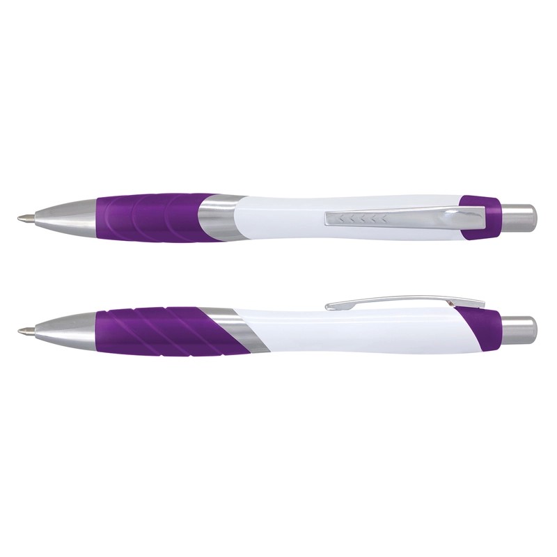 Borg White Barrel Plastic Pen