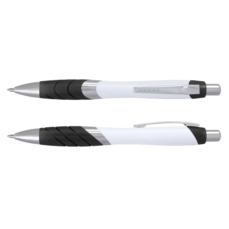 Borg White Barrel Plastic Pen