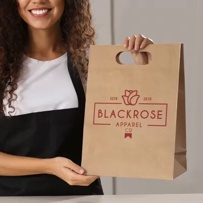 Large Portrait 180gsm Die Cut Paper Bag