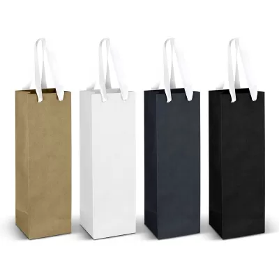 Wine 180gsm Ribbon Handle Paper Bag
