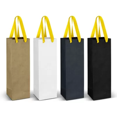 Wine 180gsm Ribbon Handle Paper Bag