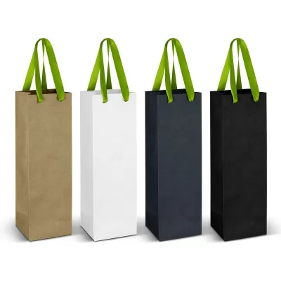 Wine 180gsm Ribbon Handle Paper Bag