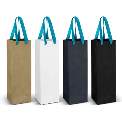 Wine 180gsm Ribbon Handle Paper Bag