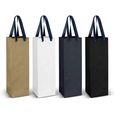 Wine 180gsm Ribbon Handle Paper Bag