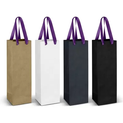 Wine 180gsm Ribbon Handle Paper Bag