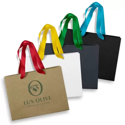 Medium 180gsm Ribbon Handle Paper Bag
