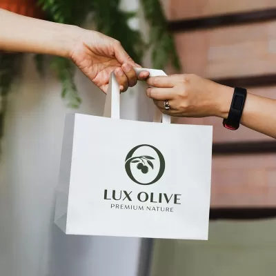 Medium Landscape 180gsm Flat Handle Paper Bag