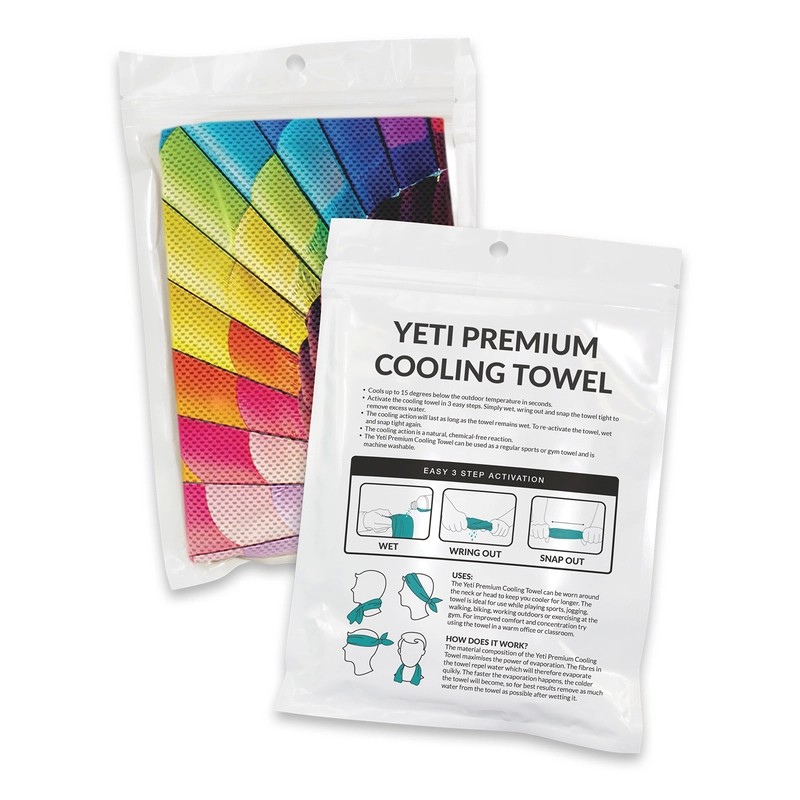 Yeti Premium Full Colour Cooling Towel in Pouch