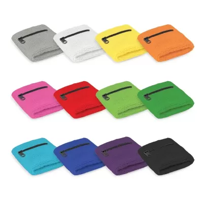 Cotton Wrist Sweatband with Pocket