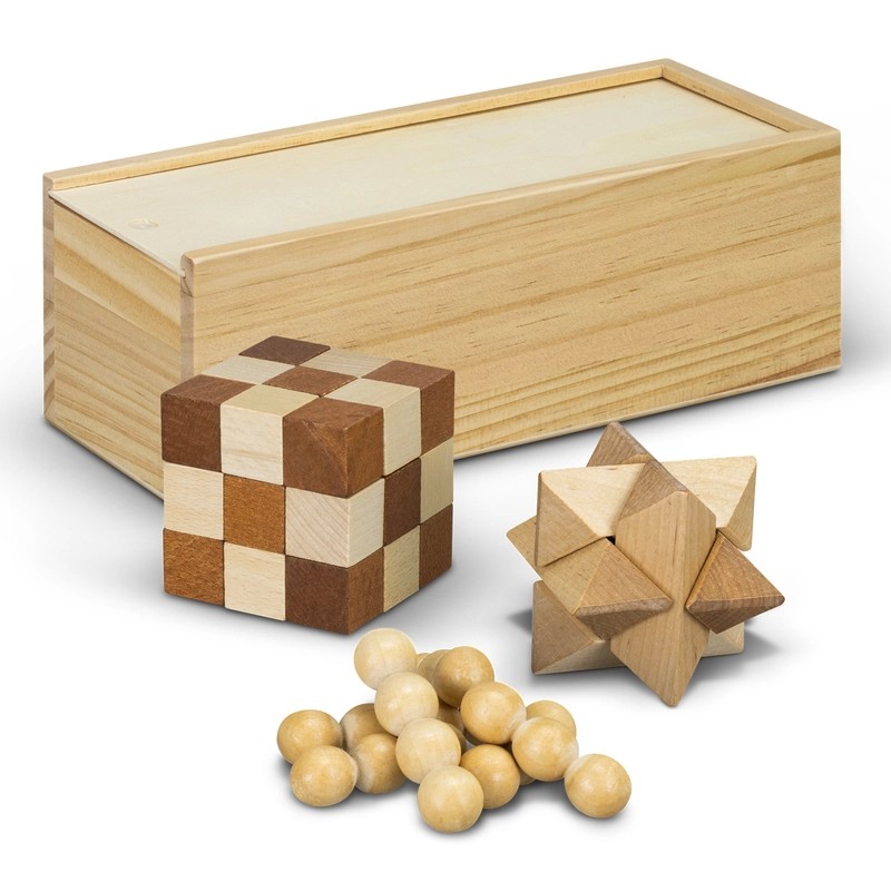 Wooden 3 Piece Brain Teaser Set