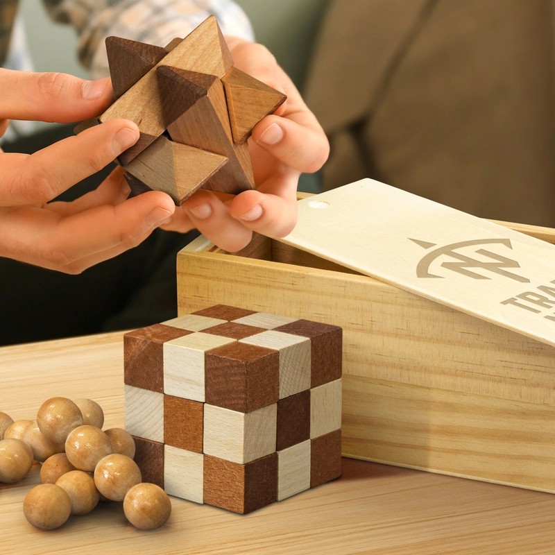 Wooden 3 Piece Brain Teaser Set