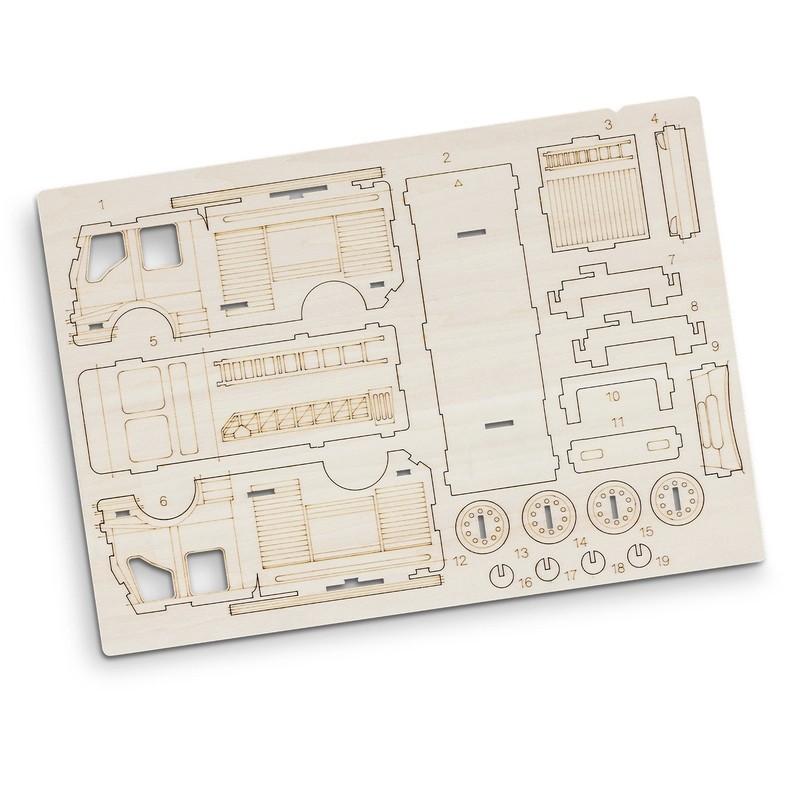 BRANDCRAFT Fire Truck Wooden Model Kit